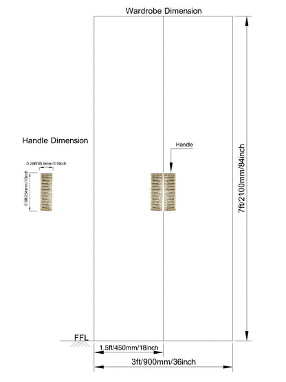 Eigentijdse kledingkastdeurgreep