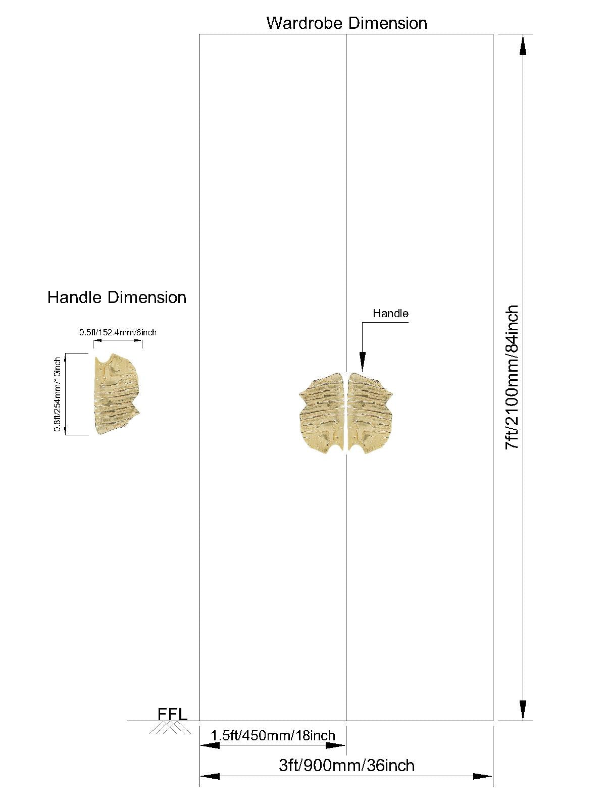 Fossil kledingkastdeurgreep