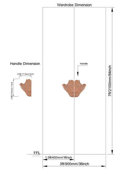 Fossil kledingkastdeurgreep